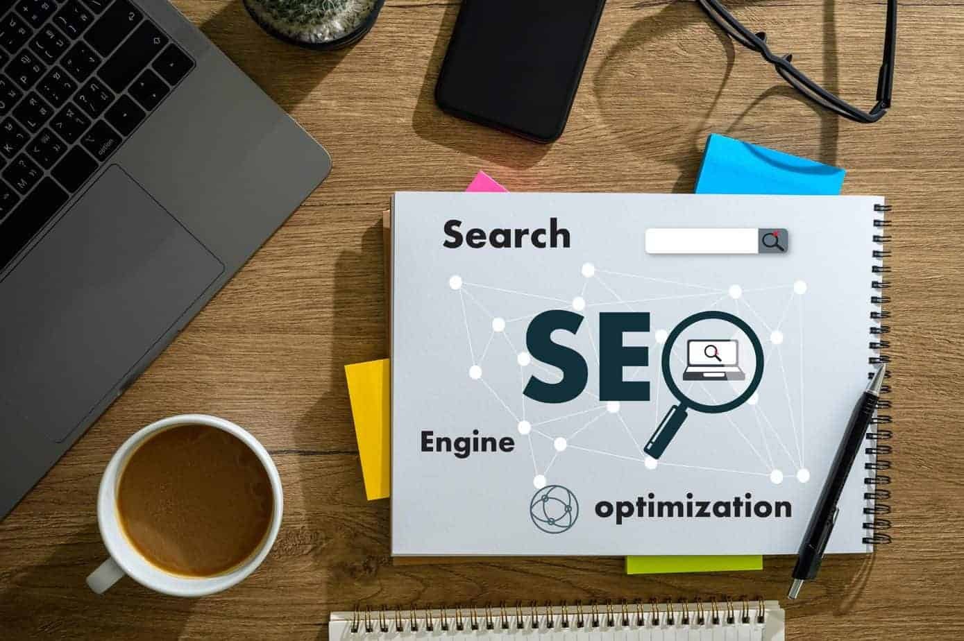 Computer Laptop Searching Engine Optimizing SEO technology conc
